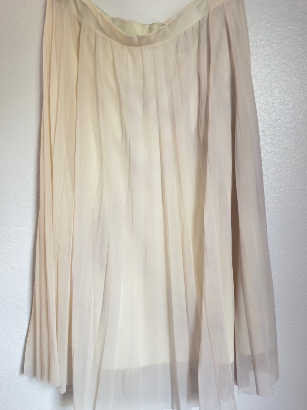 Bershka Ivory Pleated Tulle Midi Skirt Romantic Balletcore